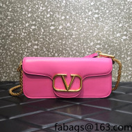 Valentino Locò VLogo Signature Calfskin Shoulder Bag 6030 Pink 2022