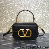 Valentino Alcove Camera Mini Bag in Grainy Calfskin 0058 Black 2022