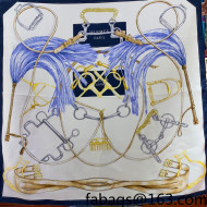 Hermes Silk Square Scarf 90x90cm Blue 2022 06