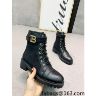 Balmain Calfskin Leather B Buckle Ankle Boots Black 2021 120433