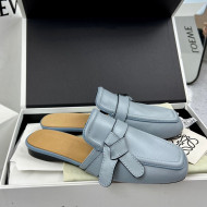 Loewe Gate Calfskin Flat Mules Blue 2022 032864