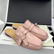 Loewe Gate Calfskin Flat Mules Pink 2022 032865