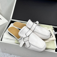 Loewe Gate Calfskin Flat Mules White 2022 032867