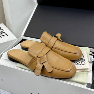 Loewe Gate Calfskin Flat Mules Brown 2022 032868