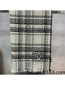 Chanel Cashmere Scarf 68x200cm White 2021 23