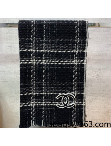 Chanel Cashmere Scarf 68x200cm Black 2021 24