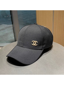 Chanel Canvas Baseball Hat Black 2021 83