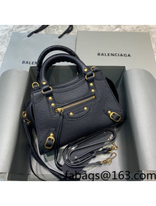 Balenciaga Neo Classic Mini Bag in Grained Calfskin Black/Gold 2021 638512