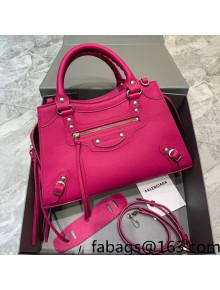 Balenciaga Neo Classic Small Bag in Grained Calfskin Hot Pink/Silver 2021 638511