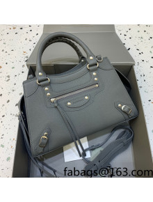 Balenciaga Neo Classic Small Bag in Grained Calfskin Dark Grey/Silver 2021 638511