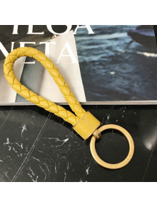 Bottega Veneta Intrecciato Lambskin Key Ring Yellow/Gold 2022 608783