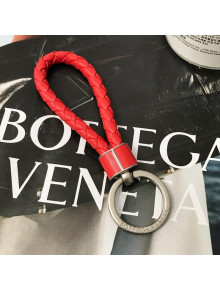 Bottega Veneta Intrecciato Lambskin Key Ring Red 2022 608783