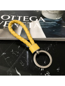 Bottega Veneta Intrecciato Lambskin Key Ring Yellow/Silver 2022 608783