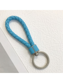 Bottega Veneta Intrecciato Lambskin Key Ring Sky Blue 2022 608783