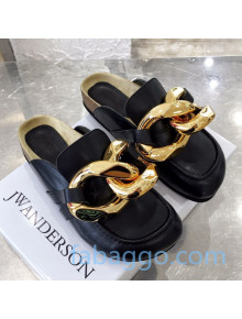 JW Anderson Calfskin Chain Loafer Mules Black 2020