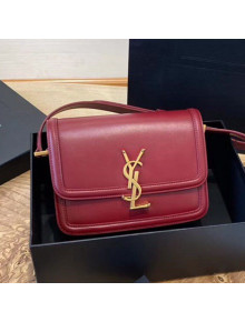 Saint Laurent Solferino Small Satchel in Box Calfskin 634306 Burgundy 2020