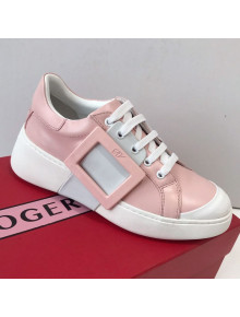 Roger Vivier Viv' Skate Calfskin Buckle Sneakers Pink 2019