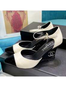 Chanel Calfskin Wedge Pumps White 2021