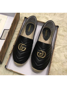 Gucci Leather Espadrille with Double G 551890 Black 2019