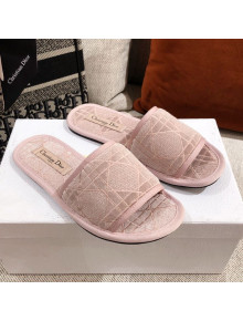 Dior Homey Slipper Sandals in Pink Cannage Embroidery 2021