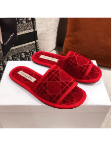 Dior Homey Slipper Sandals in Red Cannage Embroidery 2021