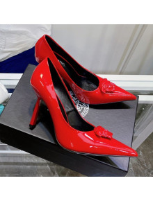 Versace La Medusa Patent Leather Pumps 9.5cm Red 2021 11