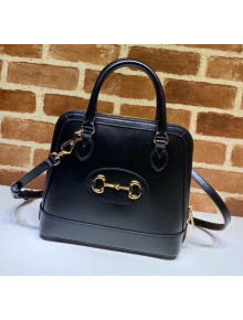 Gucci Leather 1955 Horsebit Small Top Handle Bag 621220 Black 2020