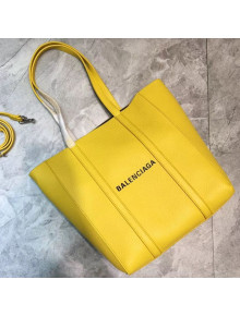 Balenciaga Calfskin Everyday XS Logo Shopping Tote Yellow 2019