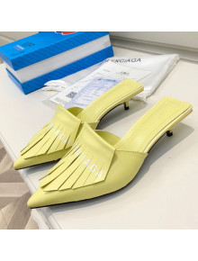 Balenciaga Tassel Heel Mules 3cm Yellow 2021