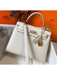 Hermes Kelly 25cm Top Handle Bag in Epsom Leather Off-White 2020