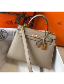 Hermes Kelly 25cm Top Handle Bag in Epsom Leather Dove Gray 2020