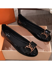 Louis Vuitton Patent Leather LV Bow Flat Ballerina Black 2020