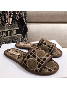 Dior Homey Slipper Sandals in Brown Cannage Embroidery 2020