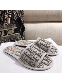 Dior Homey Slipper Sandals in Grey Oblique Embroidery 2020