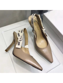 Dior Slingback In Patent Calfskin With J'Adior Ribbon 9.5 cm Pearl Beige 2018