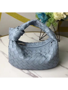 Bottega Veneta Mini BV Jodie Woven Lambskin Hobo Bag Blue 2020