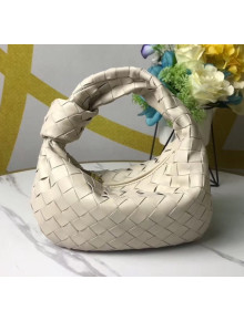 Bottega Veneta Mini BV Jodie Woven Lambskin Hobo Bag Off-White 2020