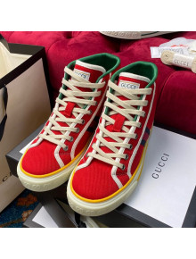 Gucci Tennis 1977 High Top Sneakers in Red Canvas 15 2020 (For Women and Men)