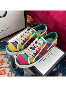 Gucci Men's Tennis 1977 Low-Top Sneakers in Multicolor Striped Canvas 30 2020  