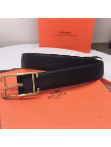 Hermes Batonnet Belt Buckle & Reversible Leather 32mm Black/Gold 2021