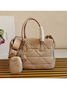 Prada Small Quilted Lambskin Galleria Bag 1BA863 Nude 2021