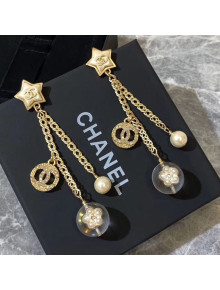 Chanel Resin CC Long Tassel Earrings AB2554 2019