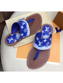 Louis Vuitton LV Escale Palma Flat Thong Sandals Blue 2020