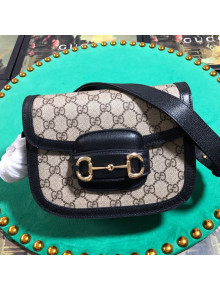 Gucci GG Canvas 1955 Horsebit Mini Shoulder Bag 602205 Black 2019