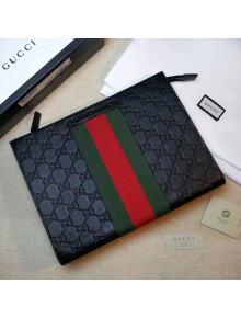 Gucci GG Signature Web Pouch 475316 Black 2019