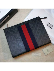 Gucci GG Supreme Web Pouch 475316 Black 2019