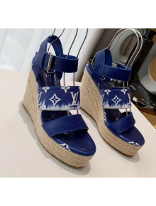 Louis Vuitton LV Escale Starboard Wedge Sandal 1A7U48 Blue 2020