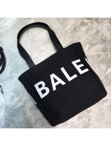 Balenciaga Small Contrasting Logo Canvas Tote Black 2019