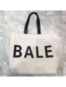 Balenciaga Large Contrasting Logo Canvas Tote White 2019