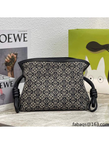 Loewe Mini Flamenco Clutch in Anagram Jacquard and Calfskin Navy Blue/Black 2022